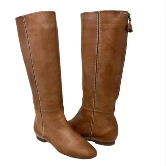 Chloé Leather Heloise Knee High Rear Zip Riding Boots 7.5 - Picture 8 of 10